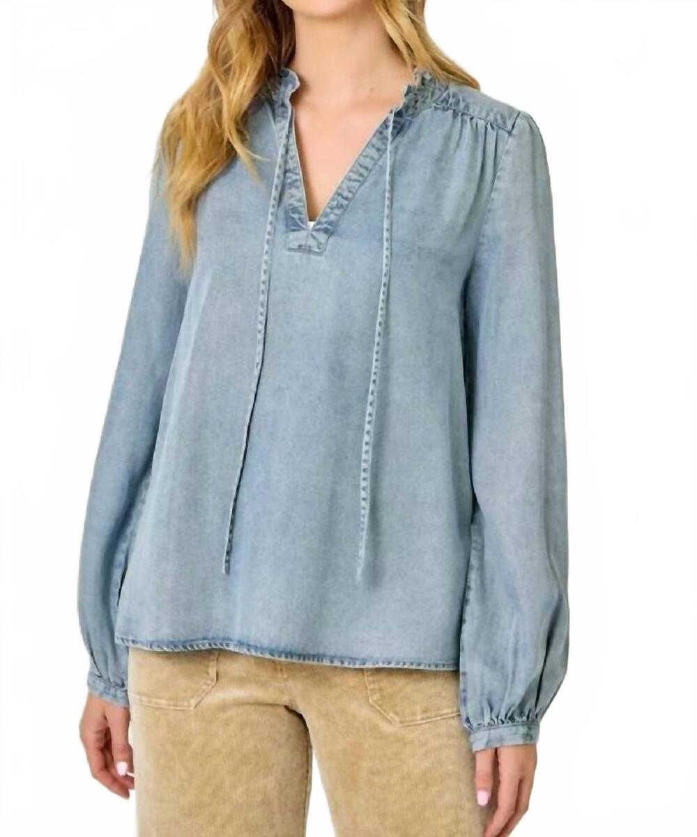 NEW MYSTREE tencel blouse in denim